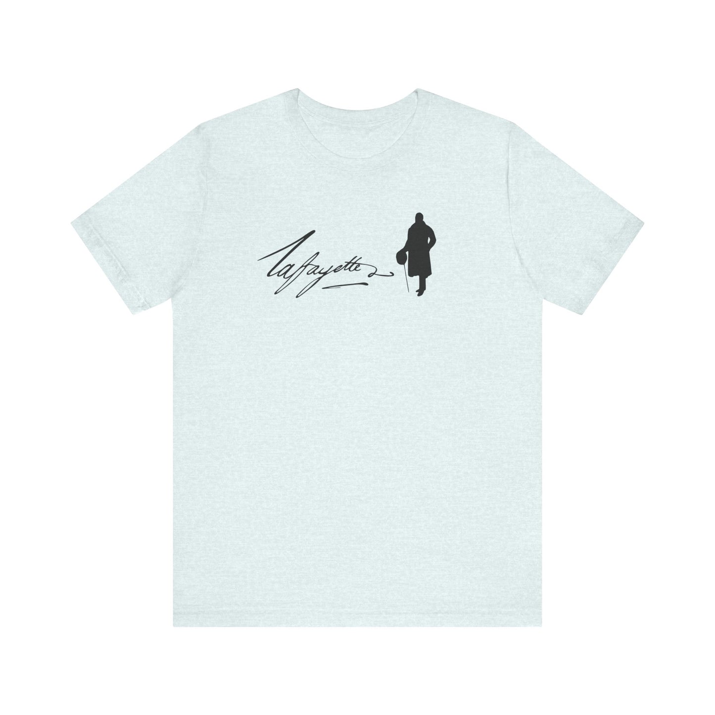 Marquis de Lafayette Silhouette Signature Unisex Jersey Short Sleeve Tee - With Lafayette Quote