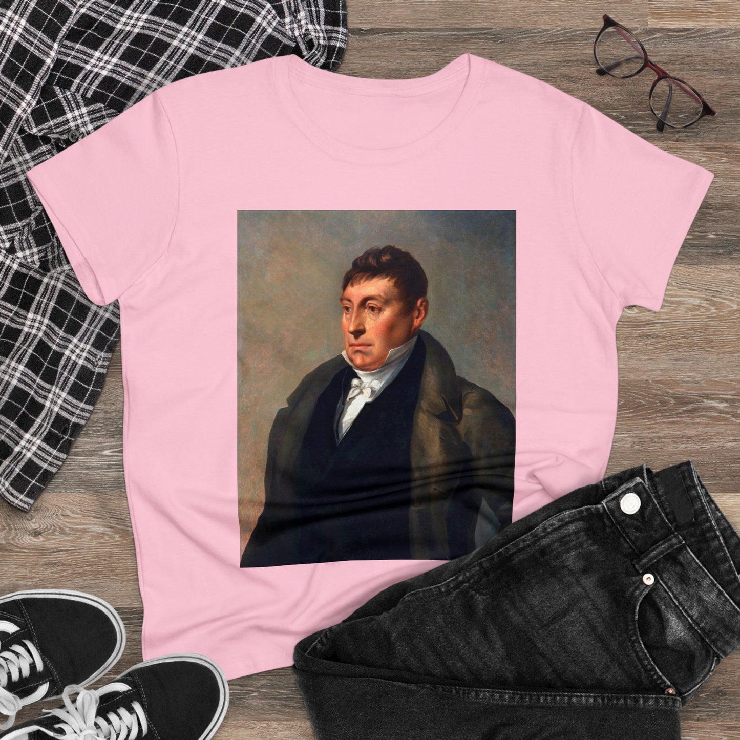 Lafayette Women's Tee Cap Sleeves Midweight Cotton - Slightly Fitted - 1820, Bicentennial, Marquis de Lafayette, History, History Teacher,