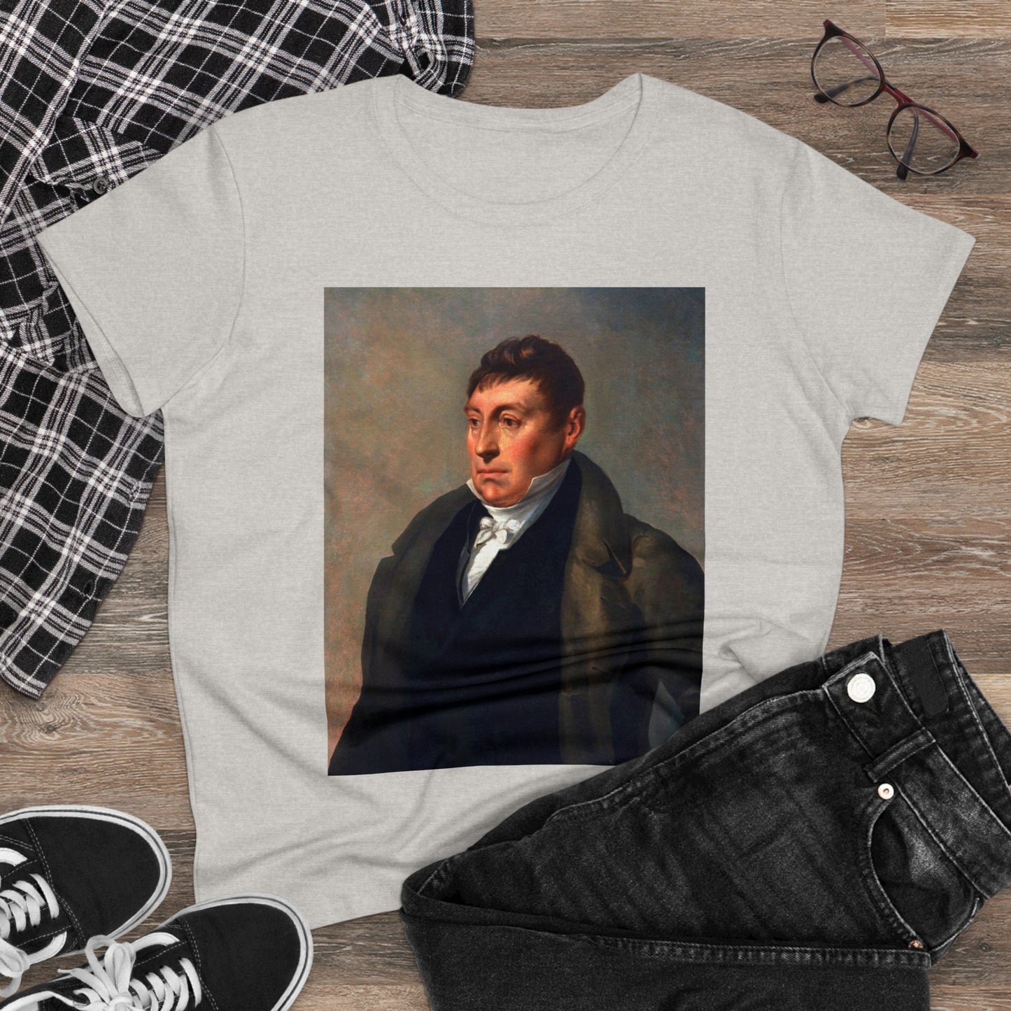 Lafayette Women's Tee Cap Sleeves Midweight Cotton - Slightly Fitted - 1820, Bicentennial, Marquis de Lafayette, History, History Teacher,