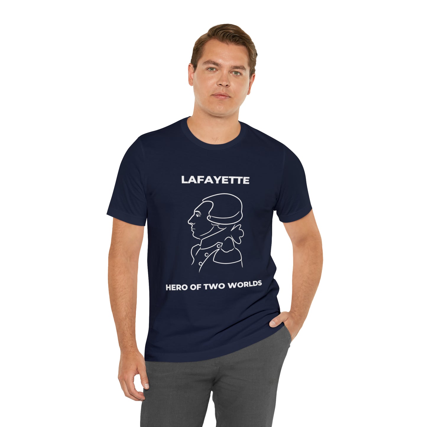 Lafayette Hero of Two Worlds Design - Marquis de Lafayette Unisex Jersey Short Sleeve Tee -