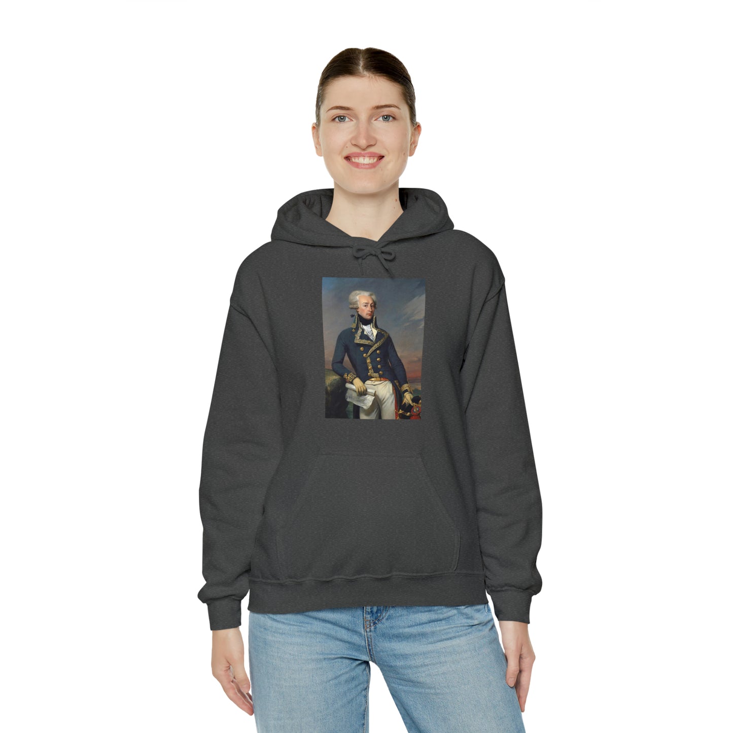 Two-Sided Marquis de Lafayette Classic Unisex Heavy Blend Hooded Sweatshirt With Quote