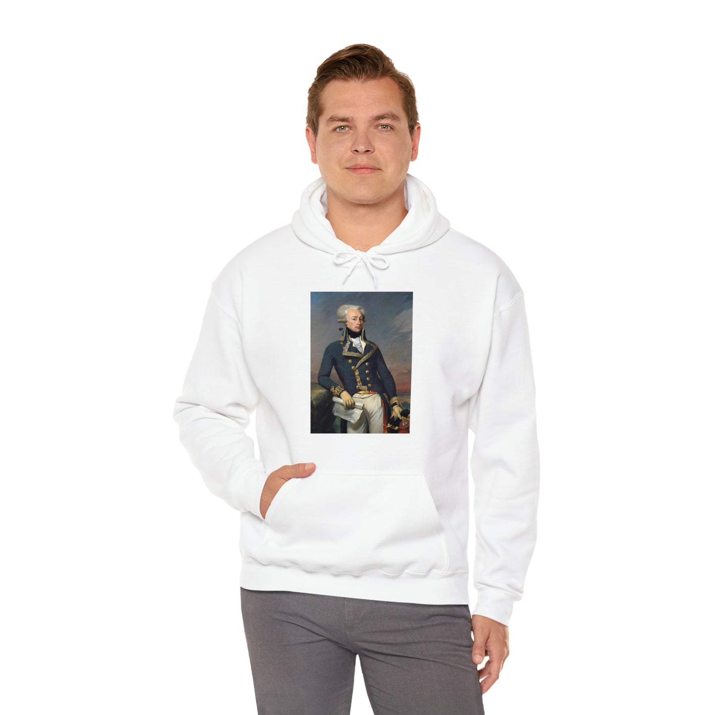 Two-Sided Marquis de Lafayette Classic Unisex Heavy Blend Hooded Sweatshirt With Quote