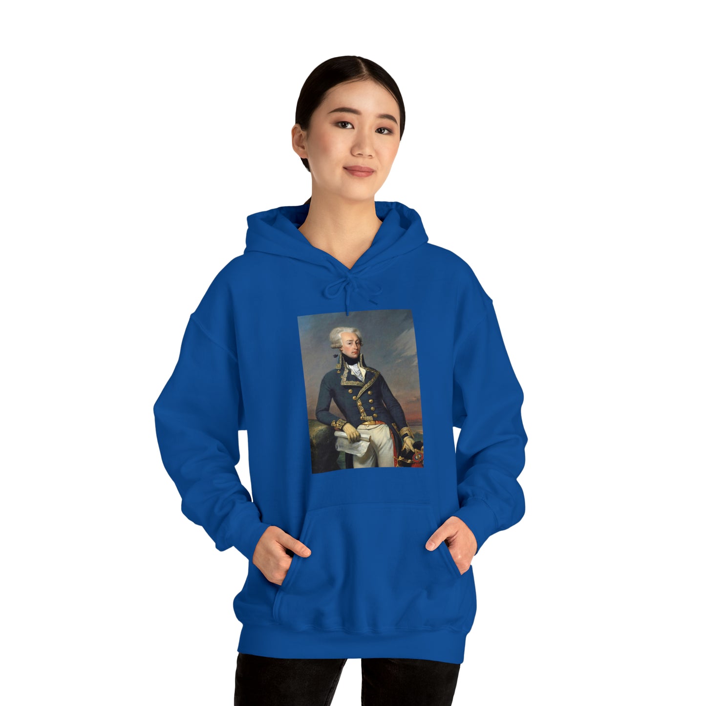Two-Sided Marquis de Lafayette Classic Unisex Heavy Blend Hooded Sweatshirt With Quote