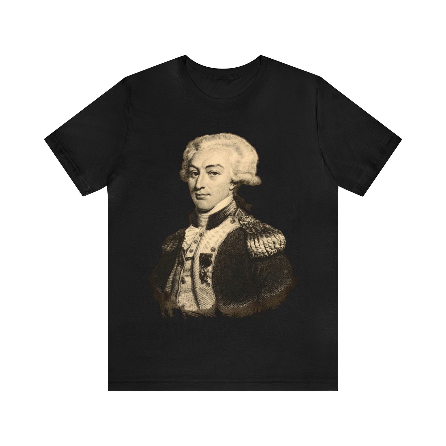 Lafayette Portrait T-shirt - Unisex Jersey Short Sleeve - The Nation's Guest, Marquis de Lafayette, Hero of Two Worlds
