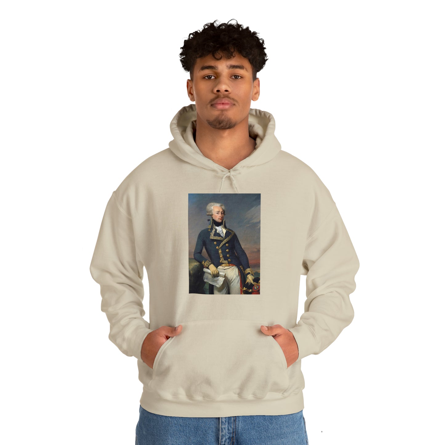 Two-Sided Marquis de Lafayette Classic Unisex Heavy Blend Hooded Sweatshirt With Quote