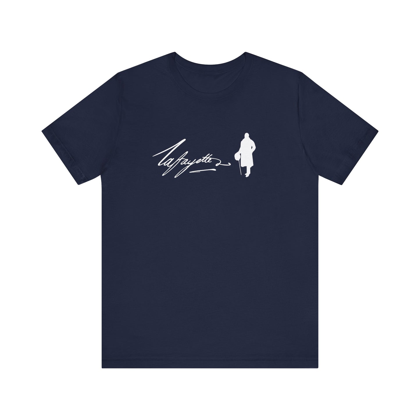 Marquis de Lafayette Silhouette Signature Unisex Jersey Short Sleeve Tee - With Lafayette Quote