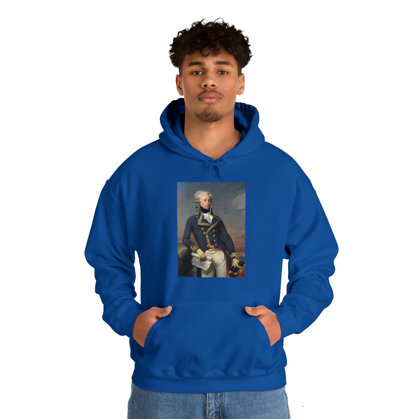 Two-Sided Marquis de Lafayette Classic Unisex Heavy Blend Hooded Sweatshirt With Quote