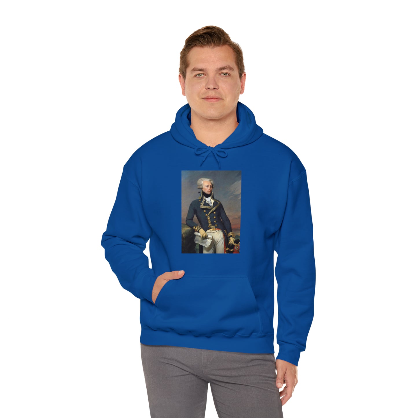 Two-Sided Marquis de Lafayette Classic Unisex Heavy Blend Hooded Sweatshirt With Quote