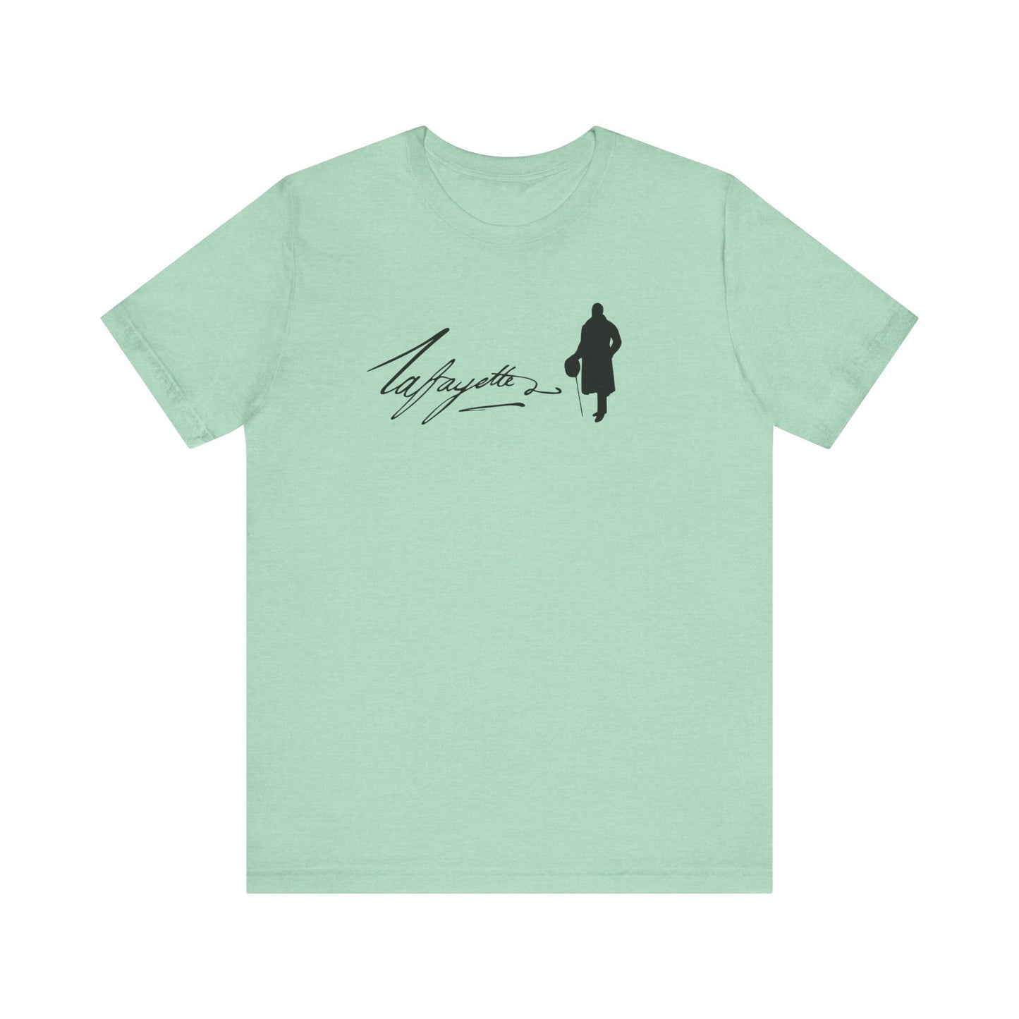 Marquis de Lafayette Silhouette Signature Unisex Jersey Short Sleeve Tee - With Lafayette Quote
