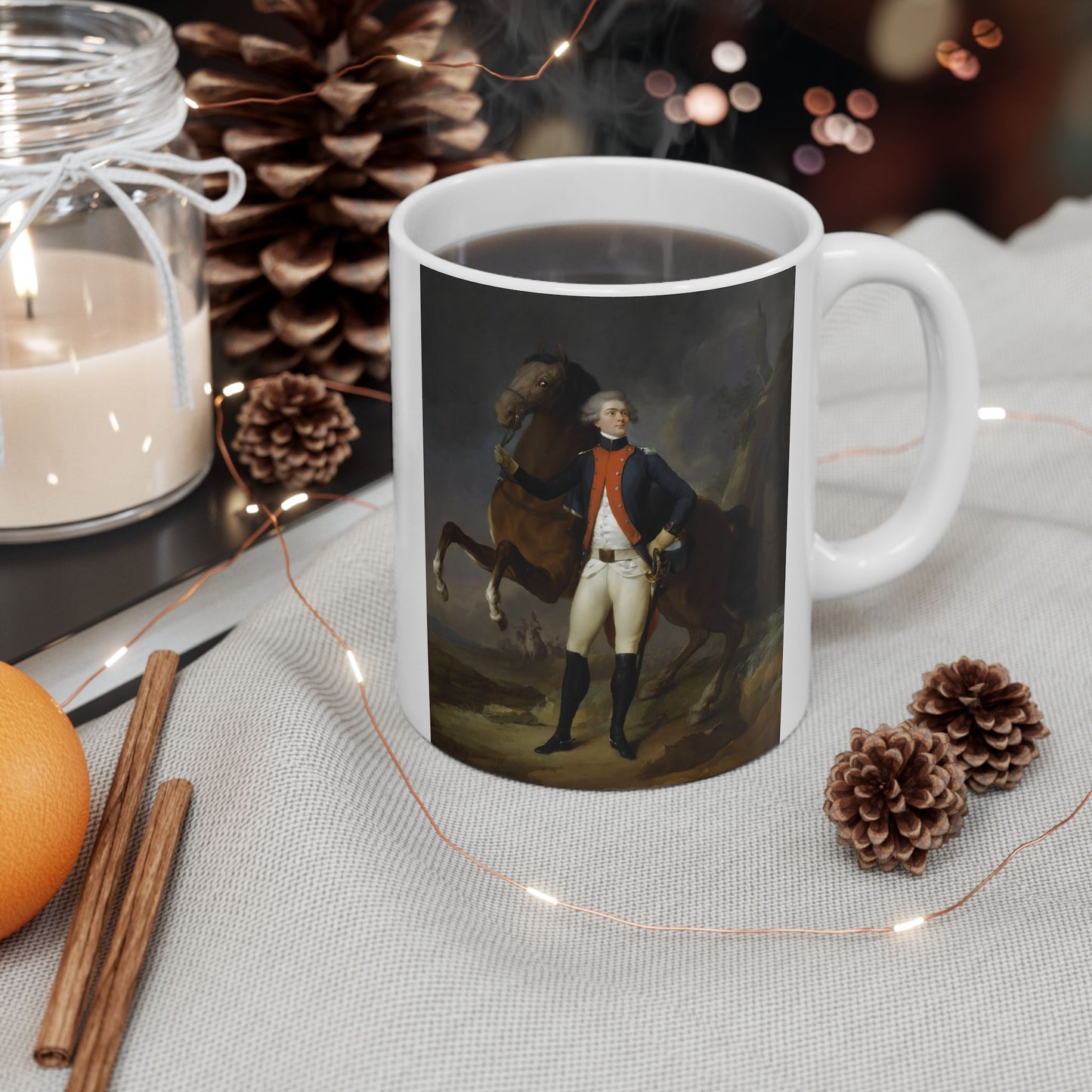 Lafayette Mug - 11oz White Ceramic - American Revolution Portrait