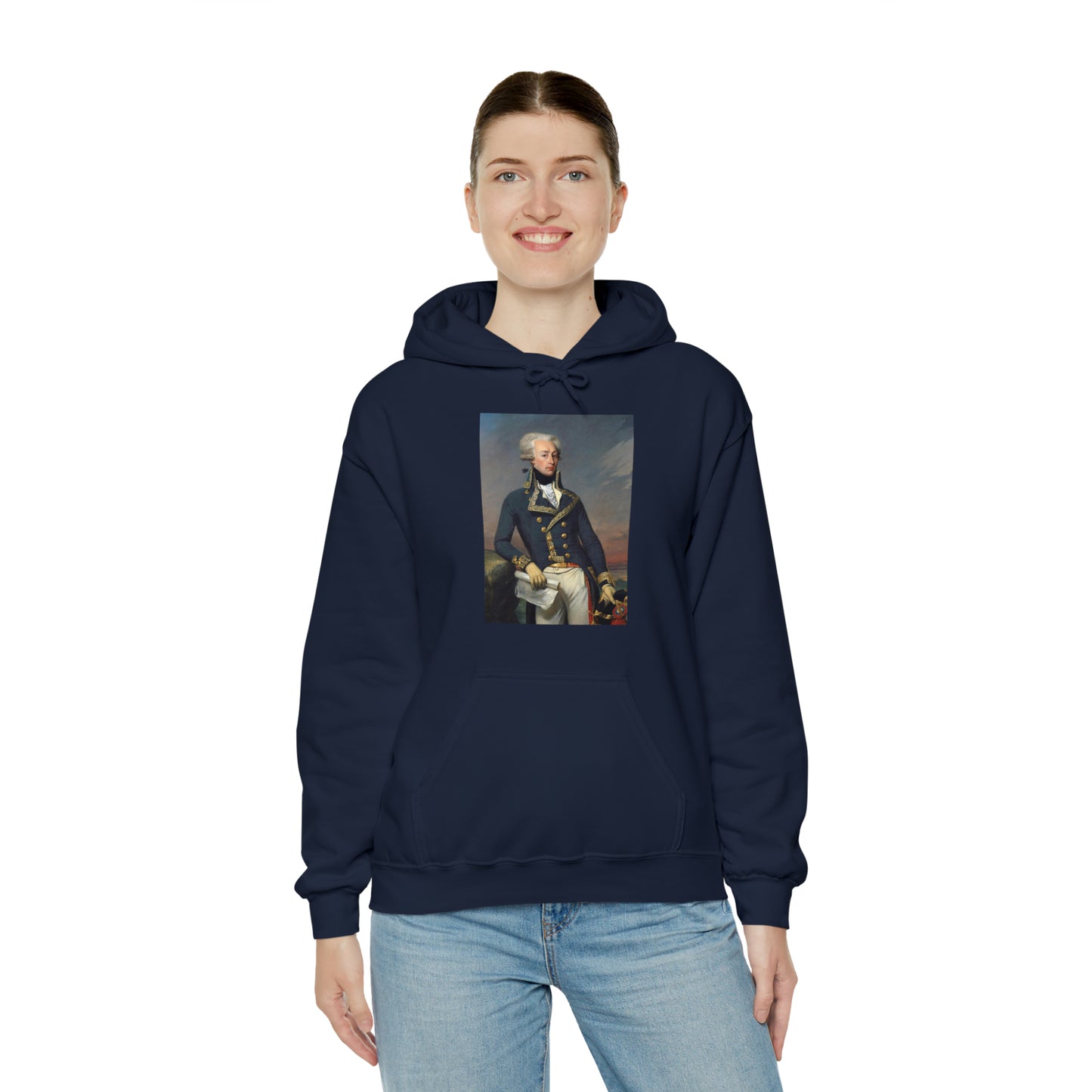 Two-Sided Marquis de Lafayette Classic Unisex Heavy Blend Hooded Sweatshirt With Quote
