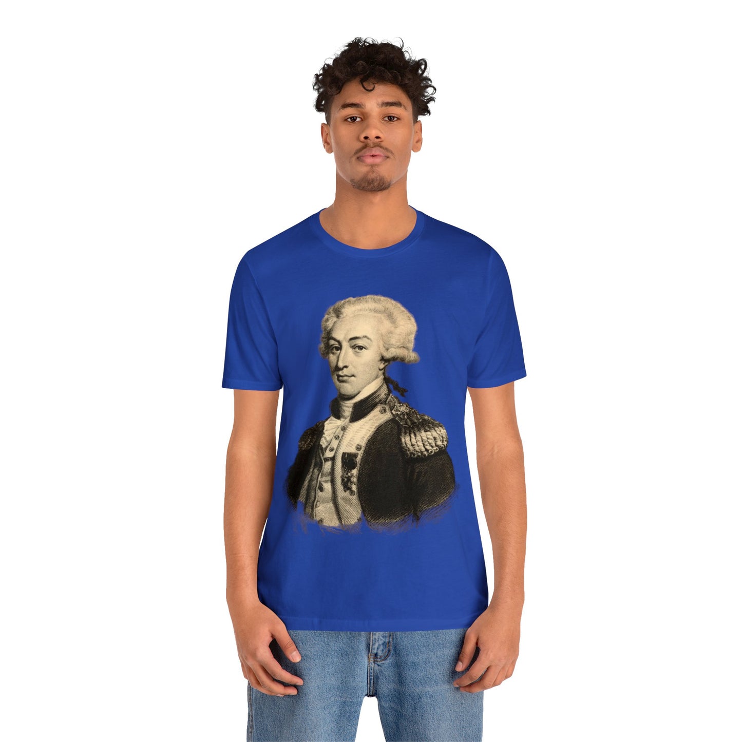 Lafayette Portrait T-shirt - Unisex Jersey Short Sleeve - The Nation's Guest, Marquis de Lafayette, Hero of Two Worlds