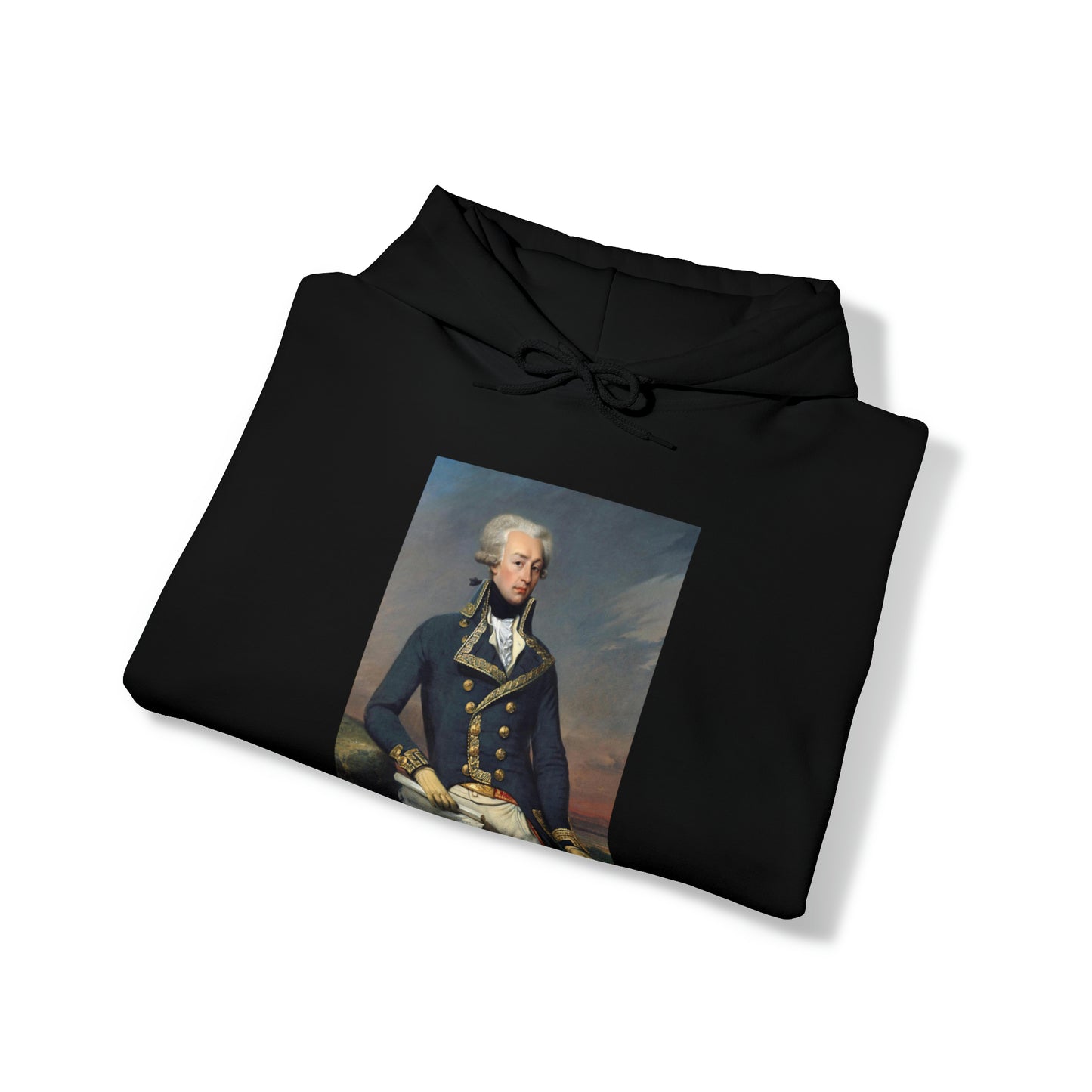 Two-Sided Marquis de Lafayette Classic Unisex Heavy Blend Hooded Sweatshirt With Quote