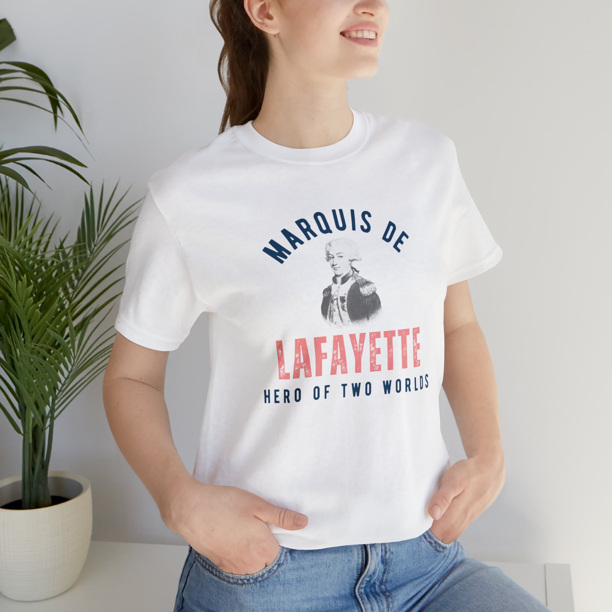Lafayette Marquis de Lafayette Hero of Two Worlds T-shirt with portrait