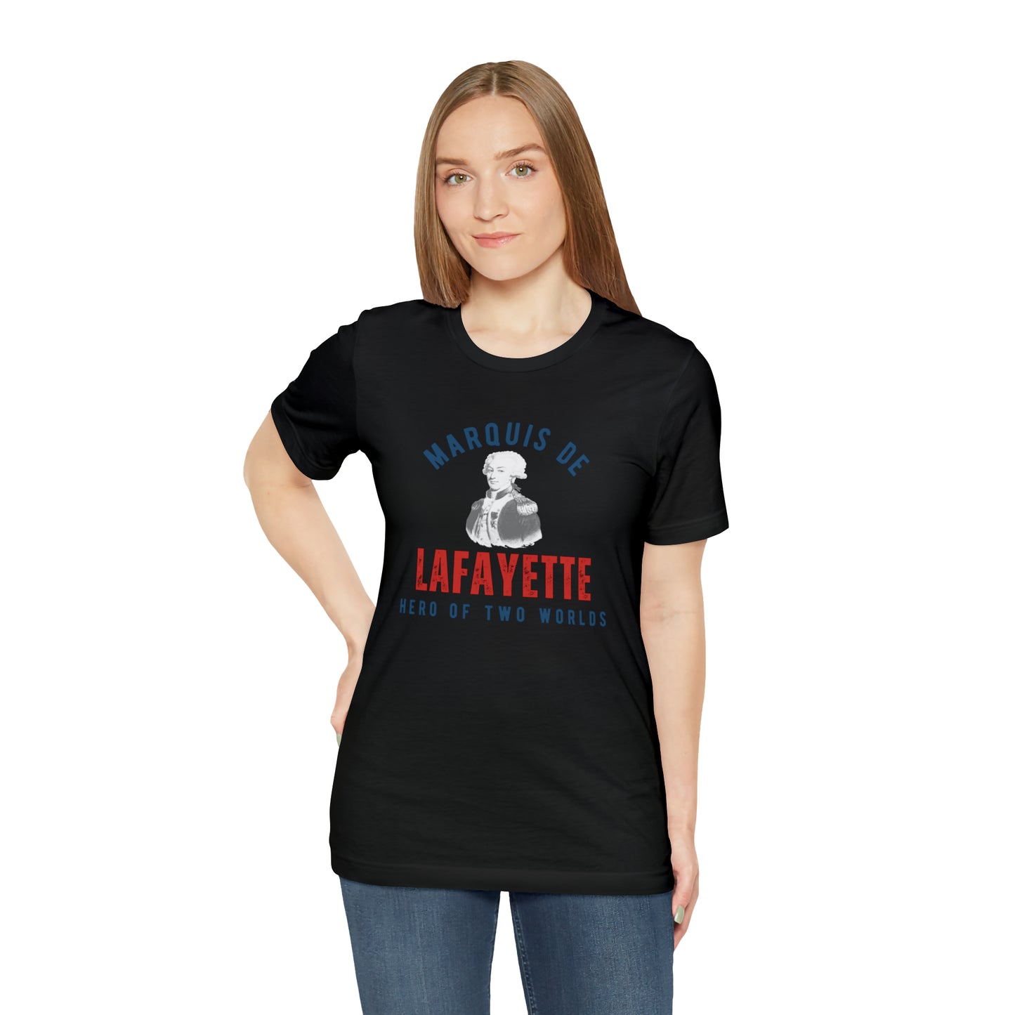 Lafayette Marquis de Lafayette Hero of Two Worlds T-shirt with portrait