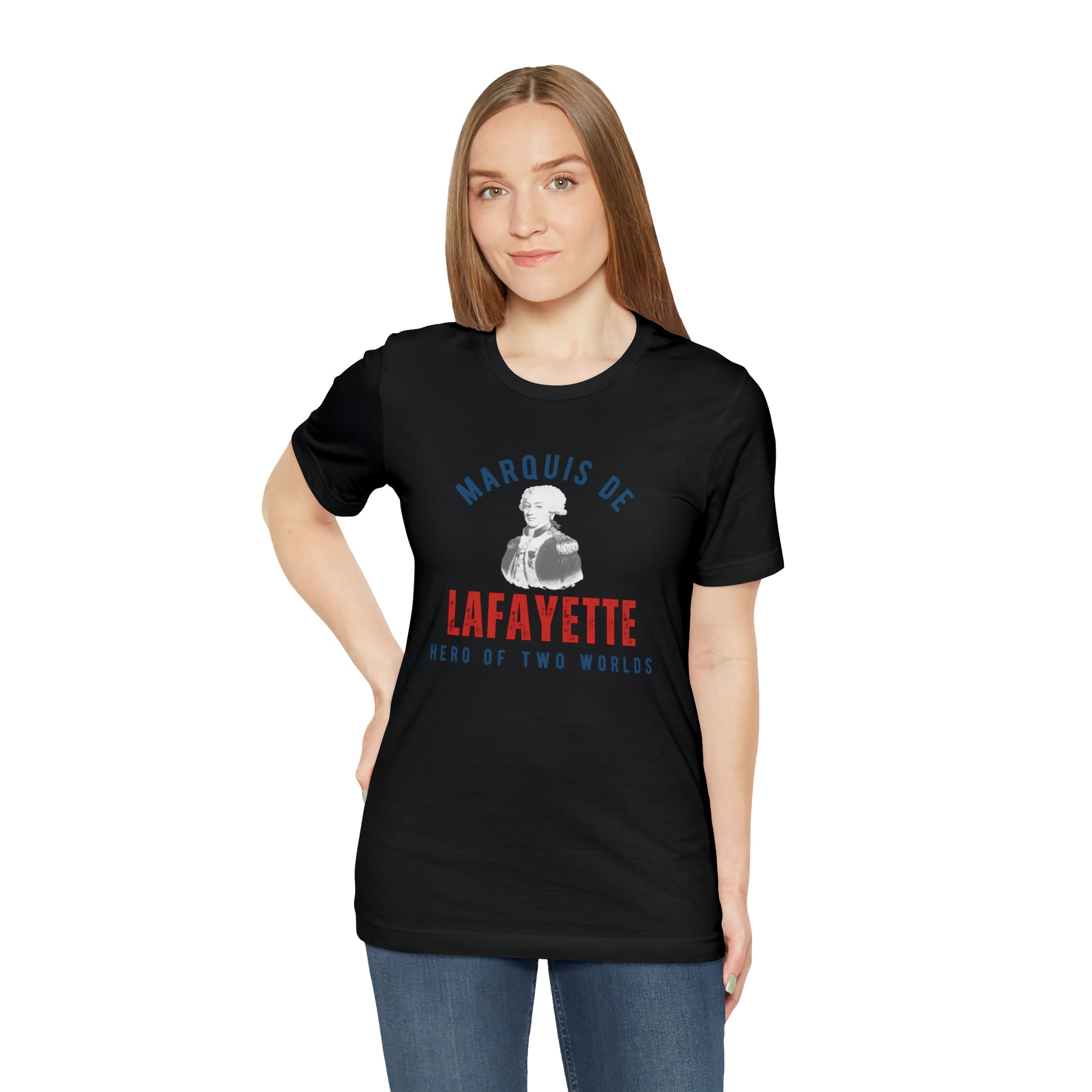 Lafayette Marquis de Lafayette Hero of Two Worlds T-shirt with portrait