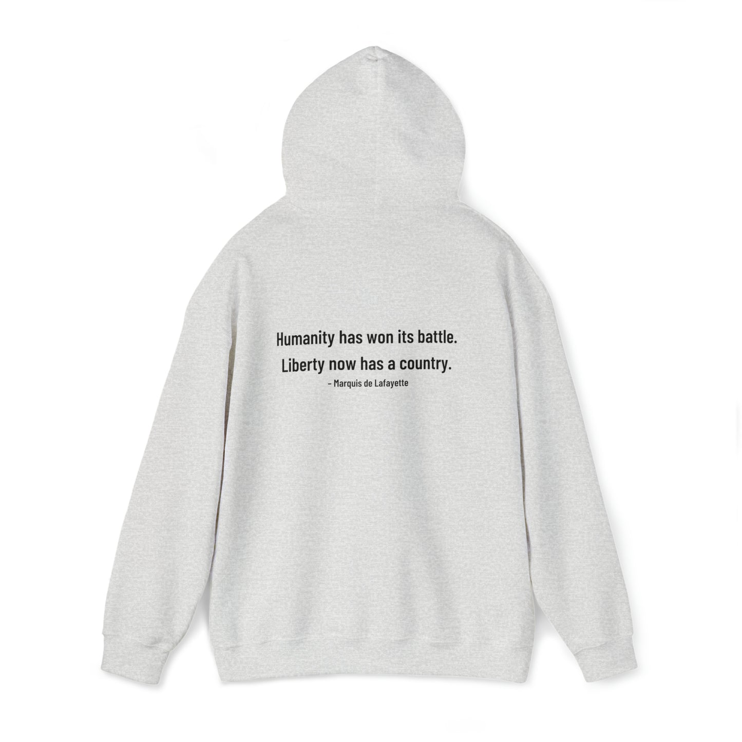 Two-Sided Marquis de Lafayette Classic Unisex Heavy Blend Hooded Sweatshirt With Quote
