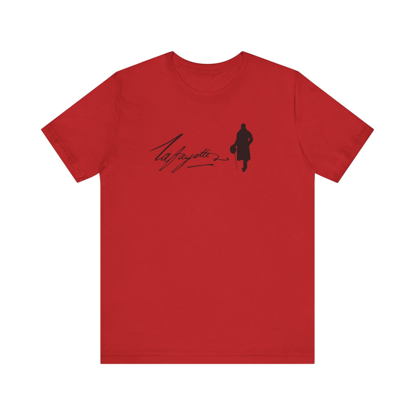 Marquis de Lafayette Silhouette Signature Unisex Jersey Short Sleeve Tee - With Lafayette Quote