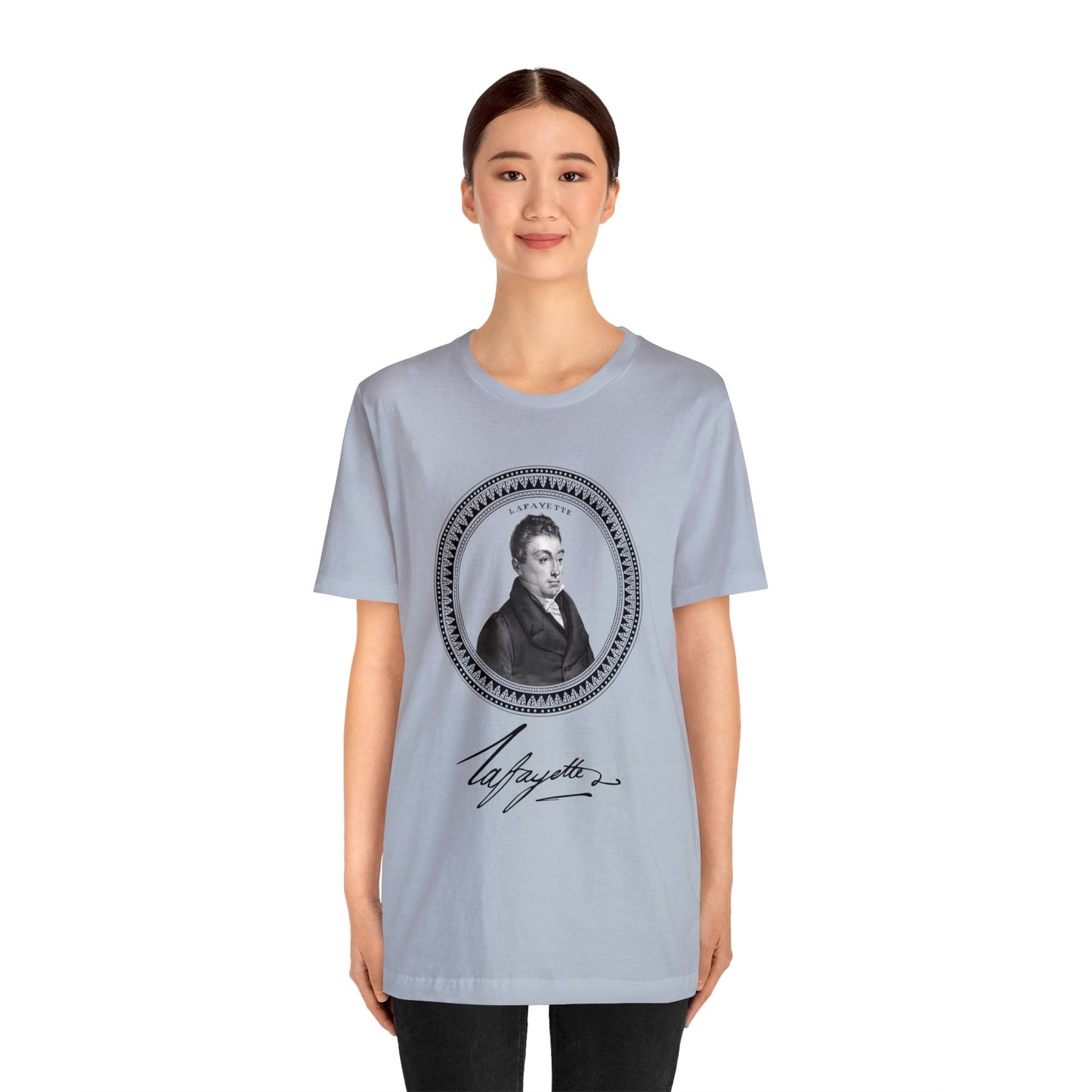 Marquis de Lafayette 1820's Emblem Unisex Jersey Short Sleeve - Lafayette signature, History, Washington, Hamilton, America