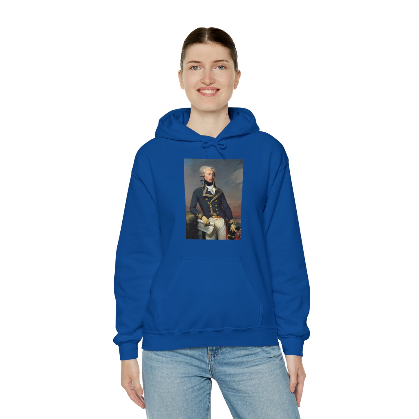 Two-Sided Marquis de Lafayette Classic Unisex Heavy Blend Hooded Sweatshirt With Quote