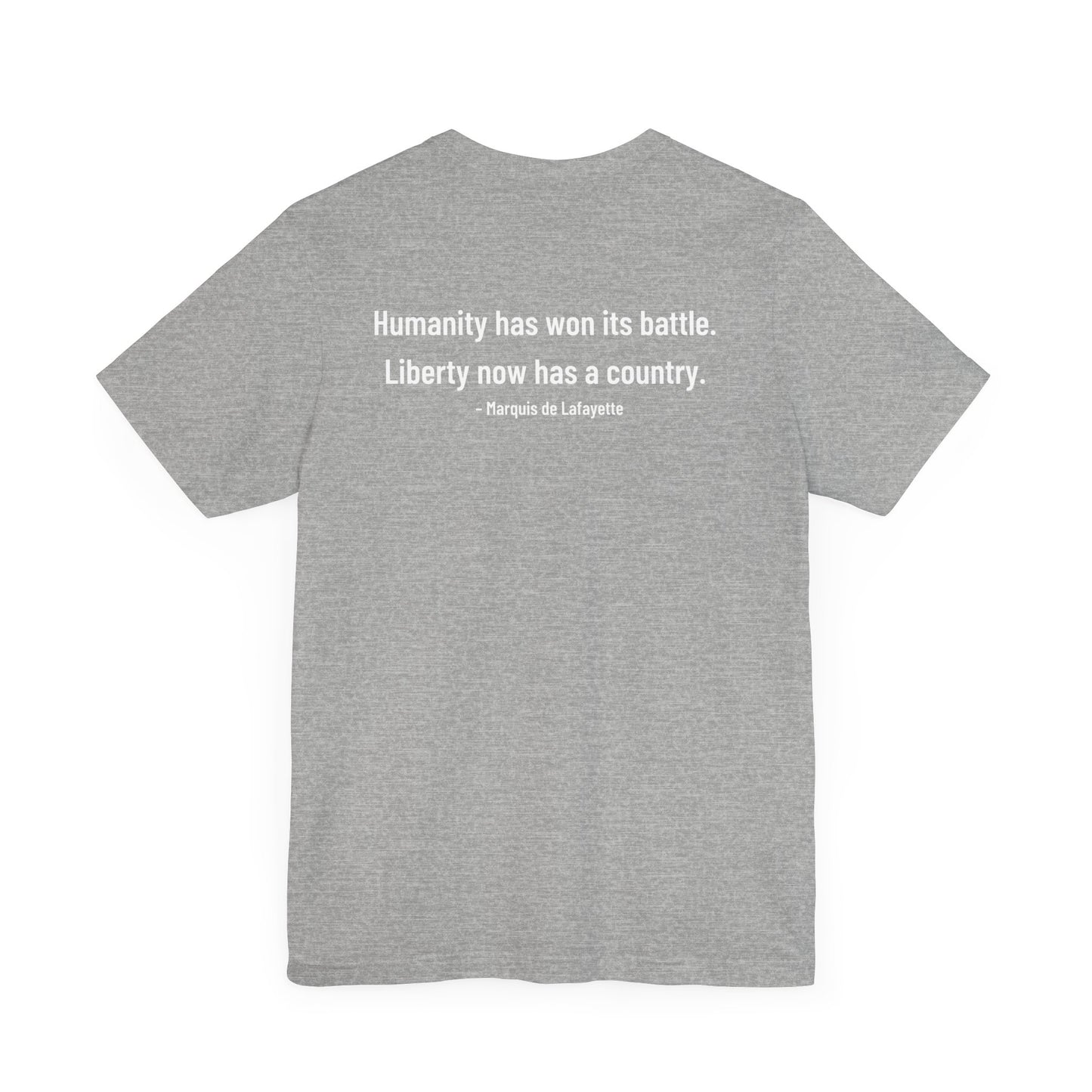 Marquis de Lafayette Silhouette Signature Unisex Jersey Short Sleeve Tee - With Lafayette Quote