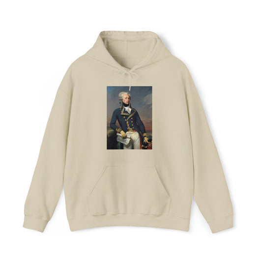 Two-Sided Marquis de Lafayette Classic Unisex Heavy Blend Hooded Sweatshirt With Quote