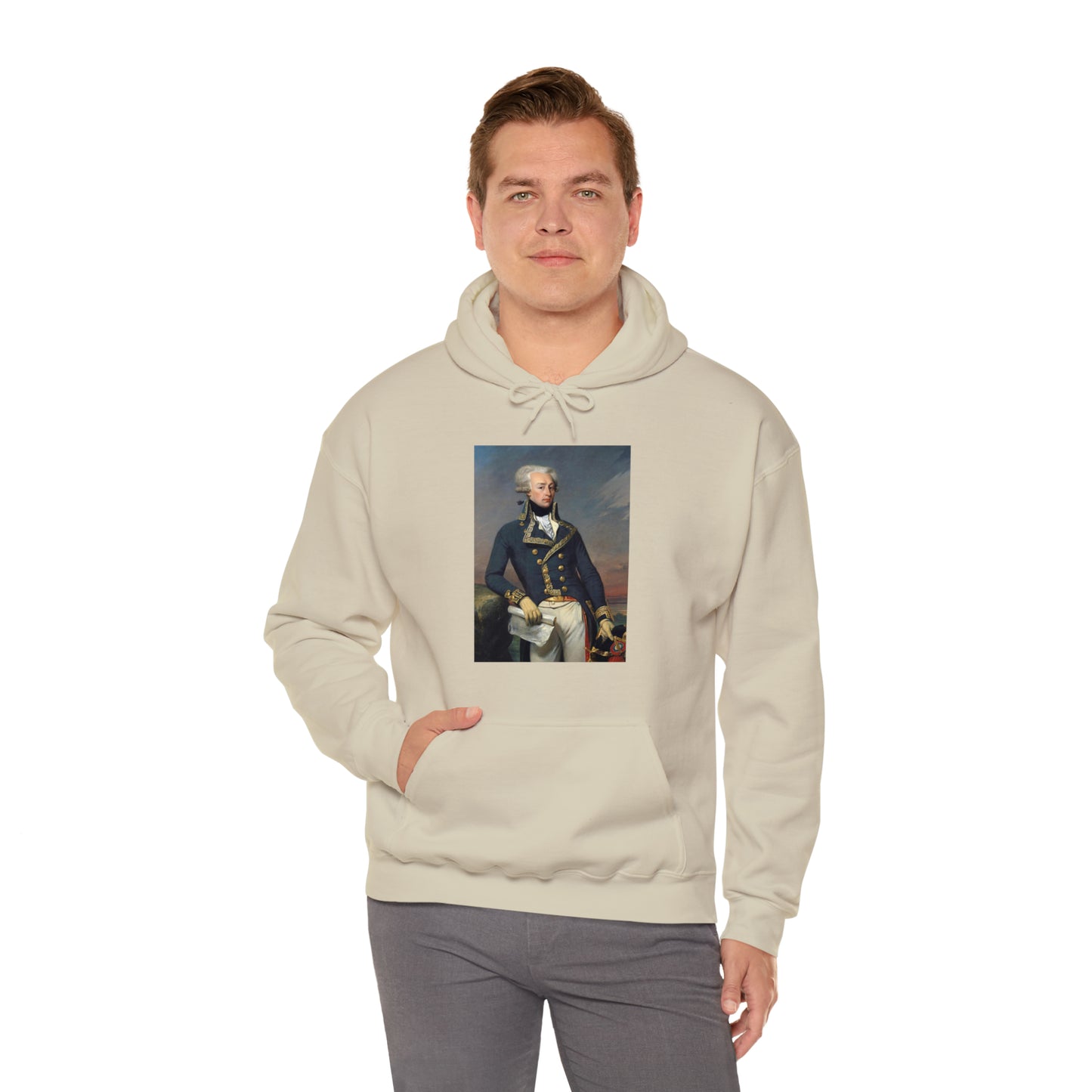 Two-Sided Marquis de Lafayette Classic Unisex Heavy Blend Hooded Sweatshirt With Quote