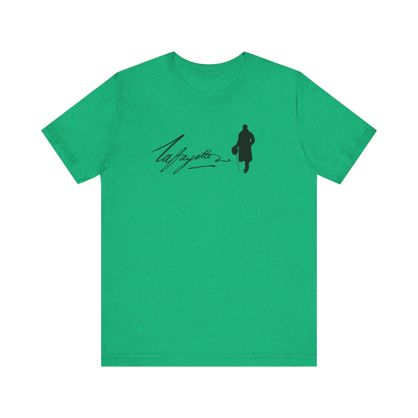 Marquis de Lafayette Silhouette Signature Unisex Jersey Short Sleeve Tee - With Lafayette Quote