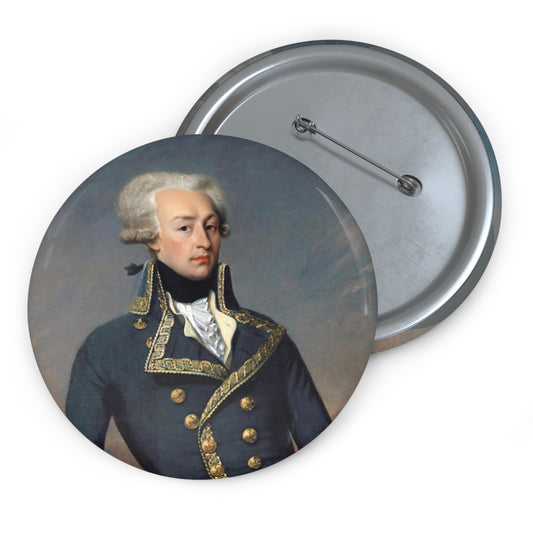 Marquis de Lafayette - Classic Lafayette Button Pin - 2 sizes