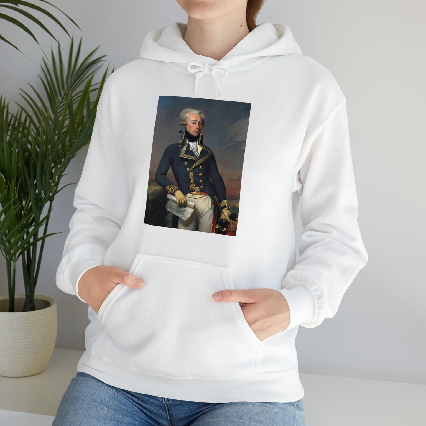 Two-Sided Marquis de Lafayette Classic Unisex Heavy Blend Hooded Sweatshirt With Quote