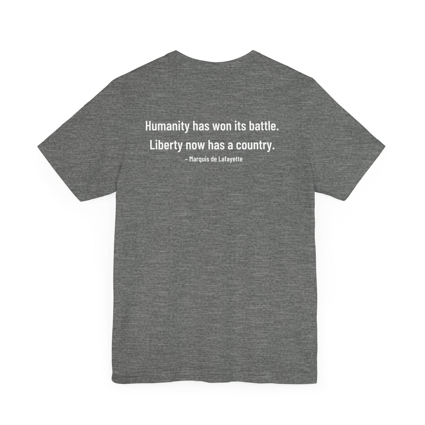 Marquis de Lafayette Silhouette Signature Unisex Jersey Short Sleeve Tee - With Lafayette Quote