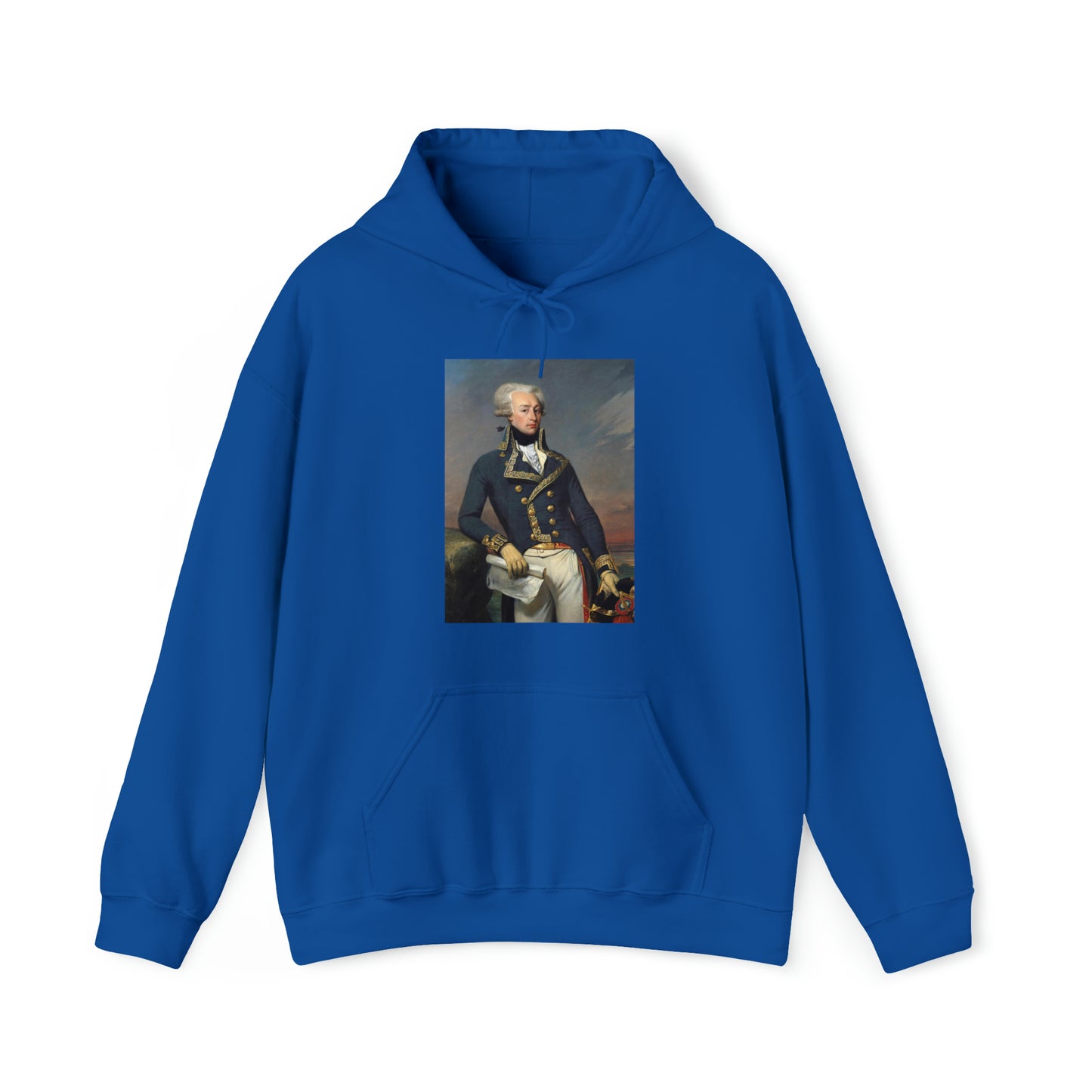 Two-Sided Marquis de Lafayette Classic Unisex Heavy Blend Hooded Sweatshirt With Quote