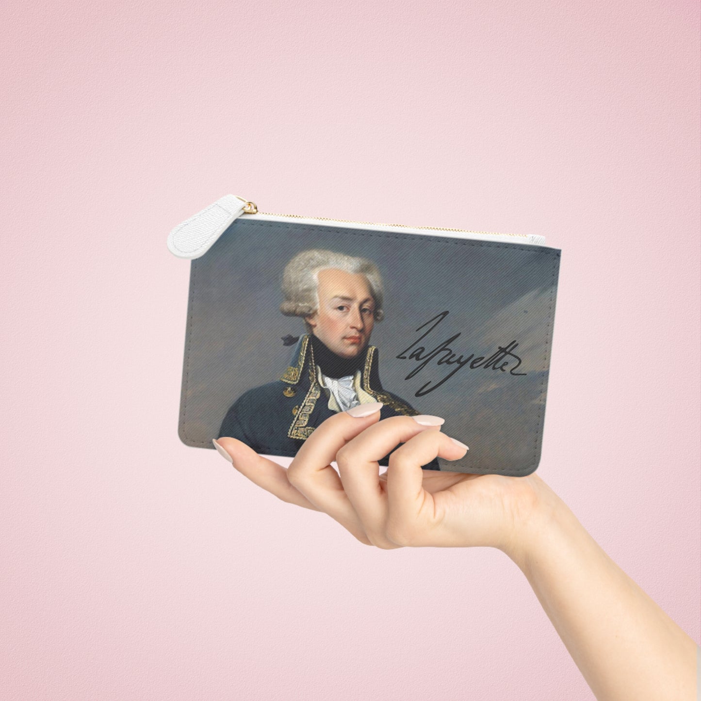 Lafayette Clutch Bag (White) - Marquis de Lafayette Fashion Accessory, History, Holidays, Christmas, Unique Gift