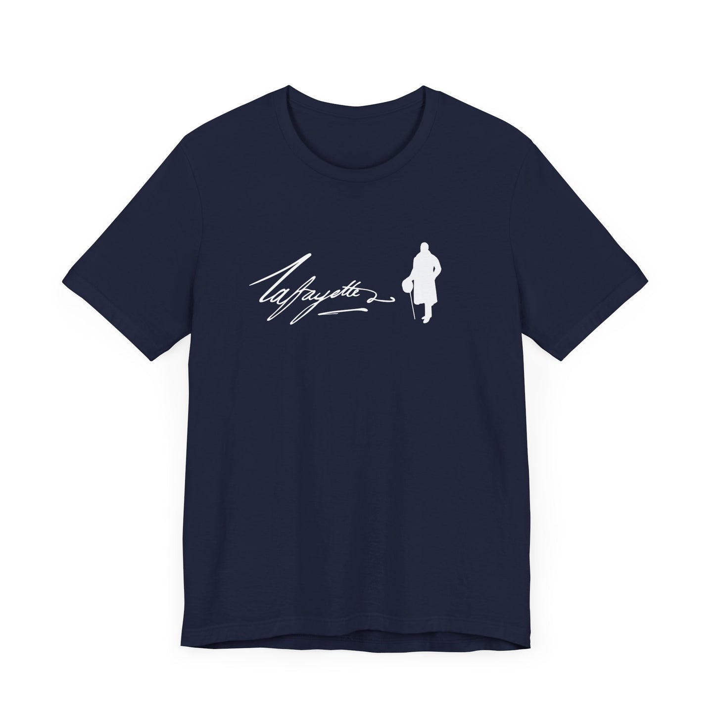 Marquis de Lafayette Silhouette Signature Unisex Jersey Short Sleeve Tee - With Lafayette Quote
