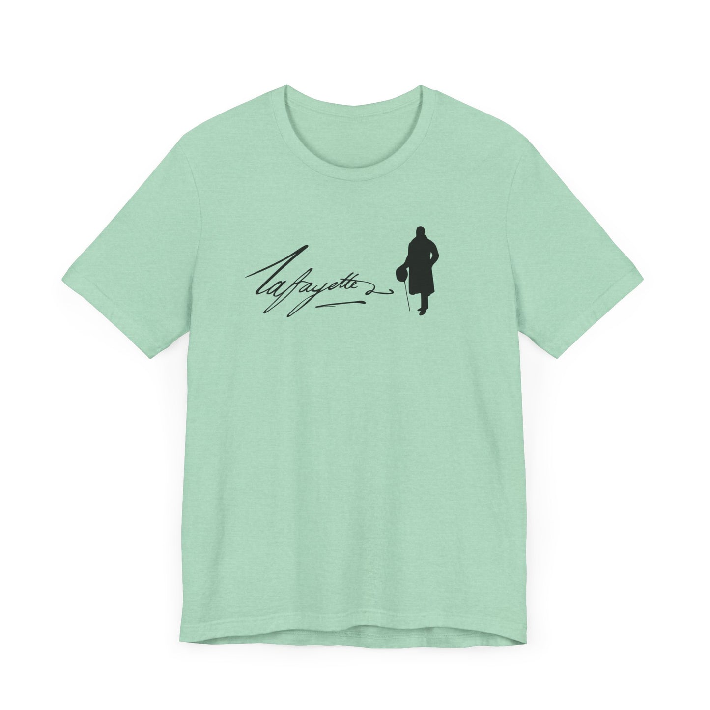 Marquis de Lafayette Silhouette Signature Unisex Jersey Short Sleeve Tee - With Lafayette Quote