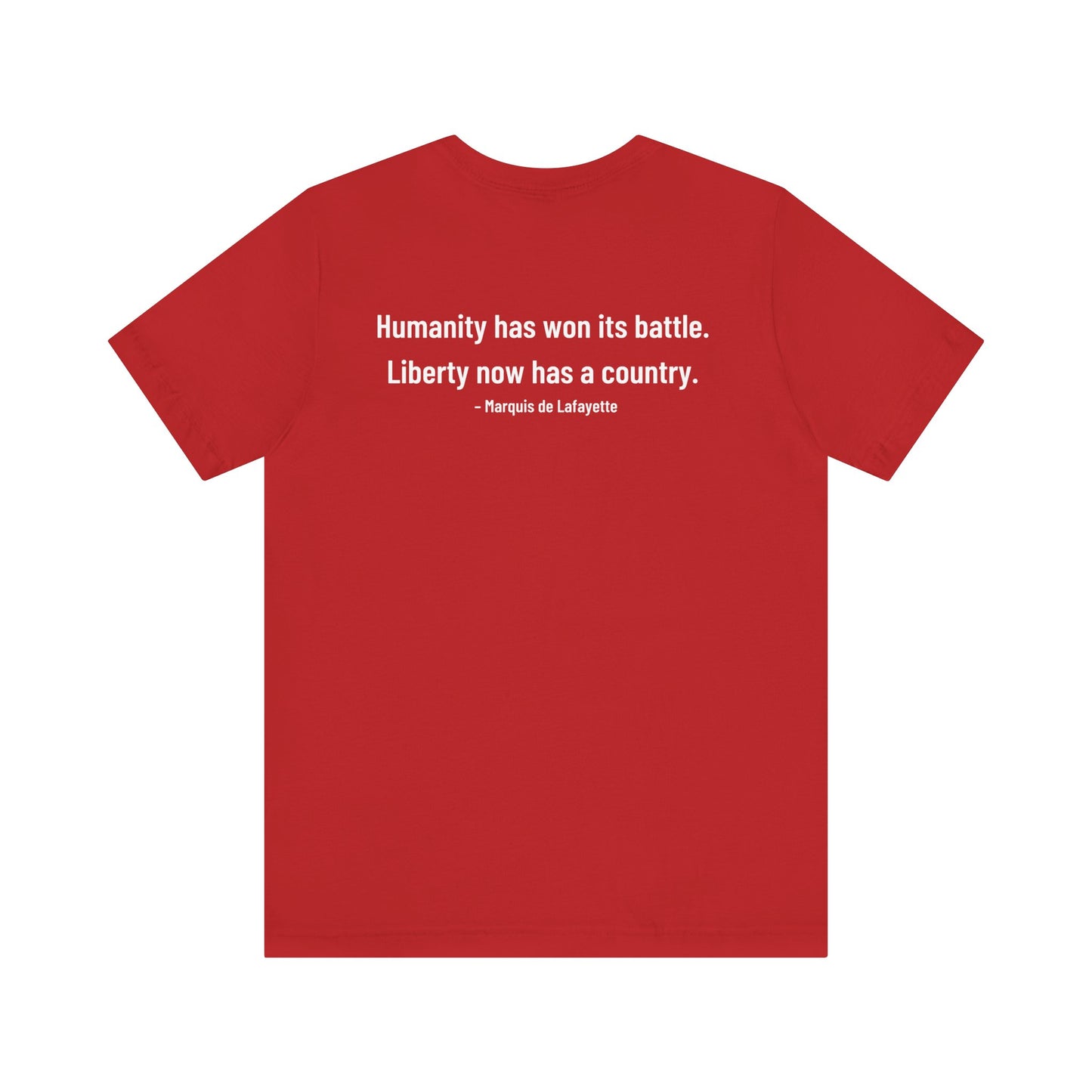 Marquis de Lafayette Silhouette Signature Unisex Jersey Short Sleeve Tee - With Lafayette Quote