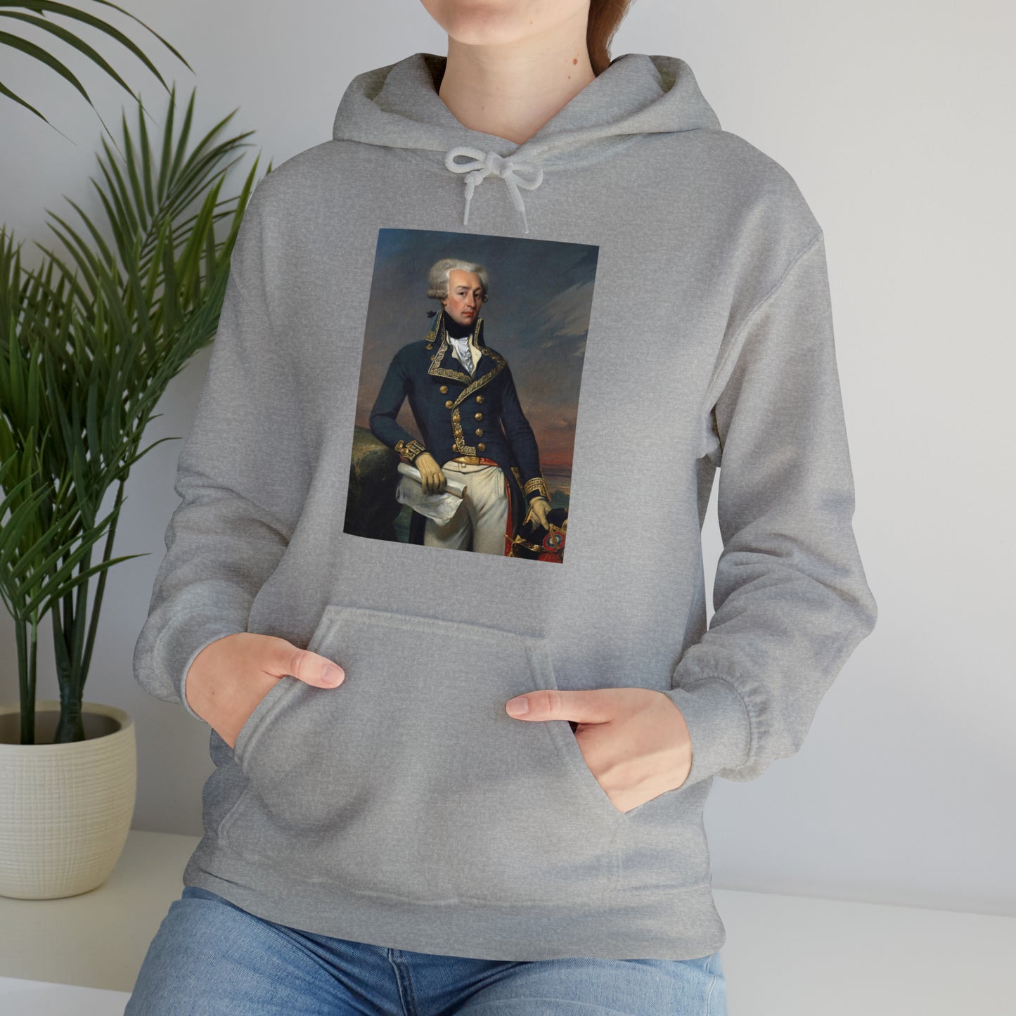 Two-Sided Marquis de Lafayette Classic Unisex Heavy Blend Hooded Sweatshirt With Quote