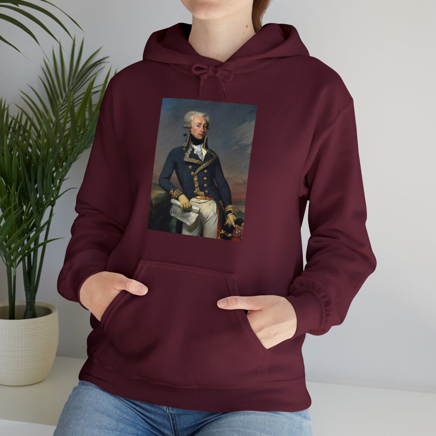 Two-Sided Marquis de Lafayette Classic Unisex Heavy Blend Hooded Sweatshirt With Quote