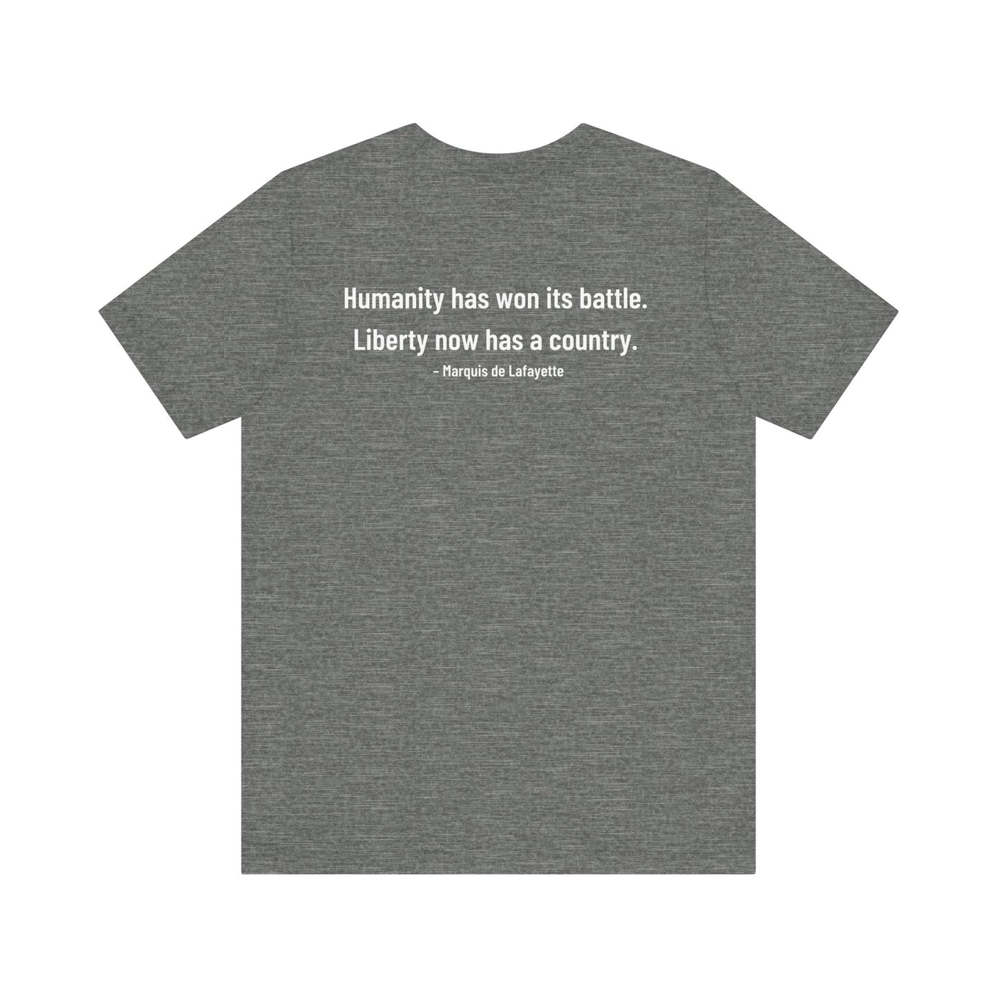 Marquis de Lafayette Silhouette Signature Unisex Jersey Short Sleeve Tee - With Lafayette Quote