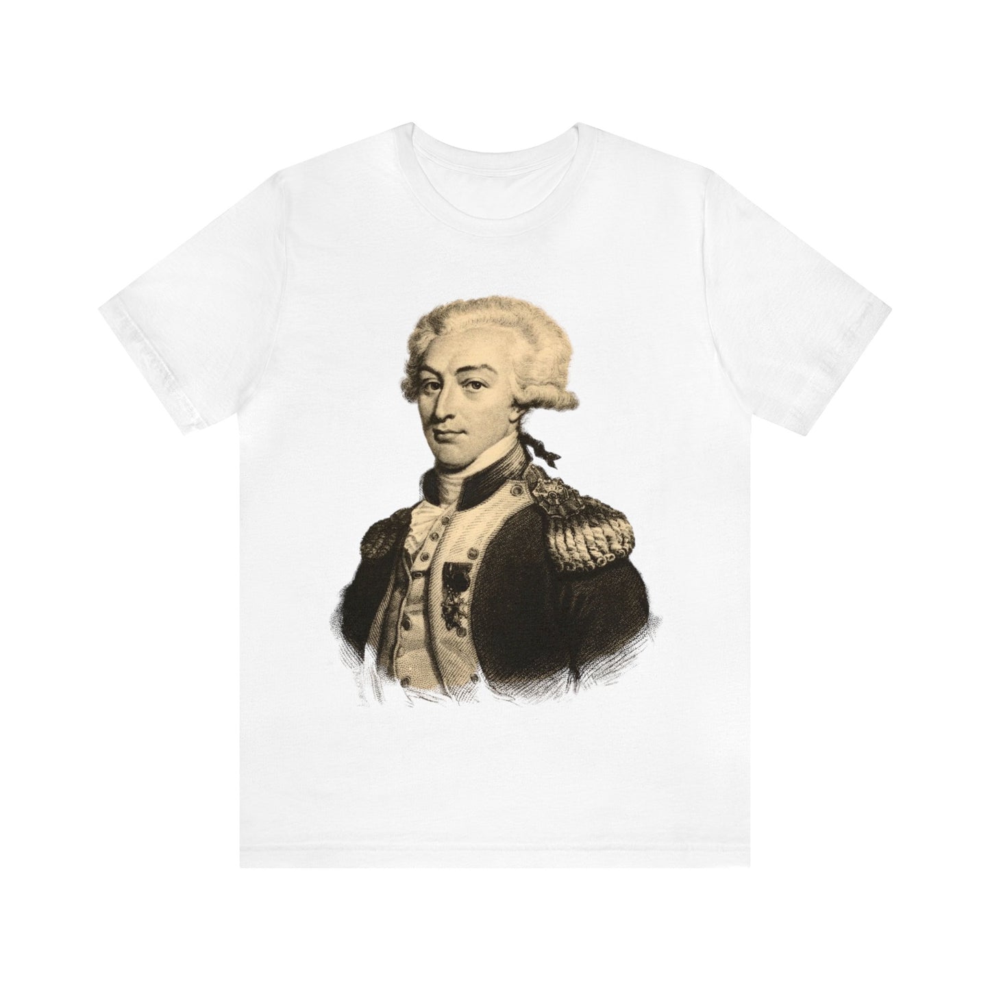 Lafayette Portrait T-shirt - Unisex Jersey Short Sleeve - The Nation's Guest, Marquis de Lafayette, Hero of Two Worlds