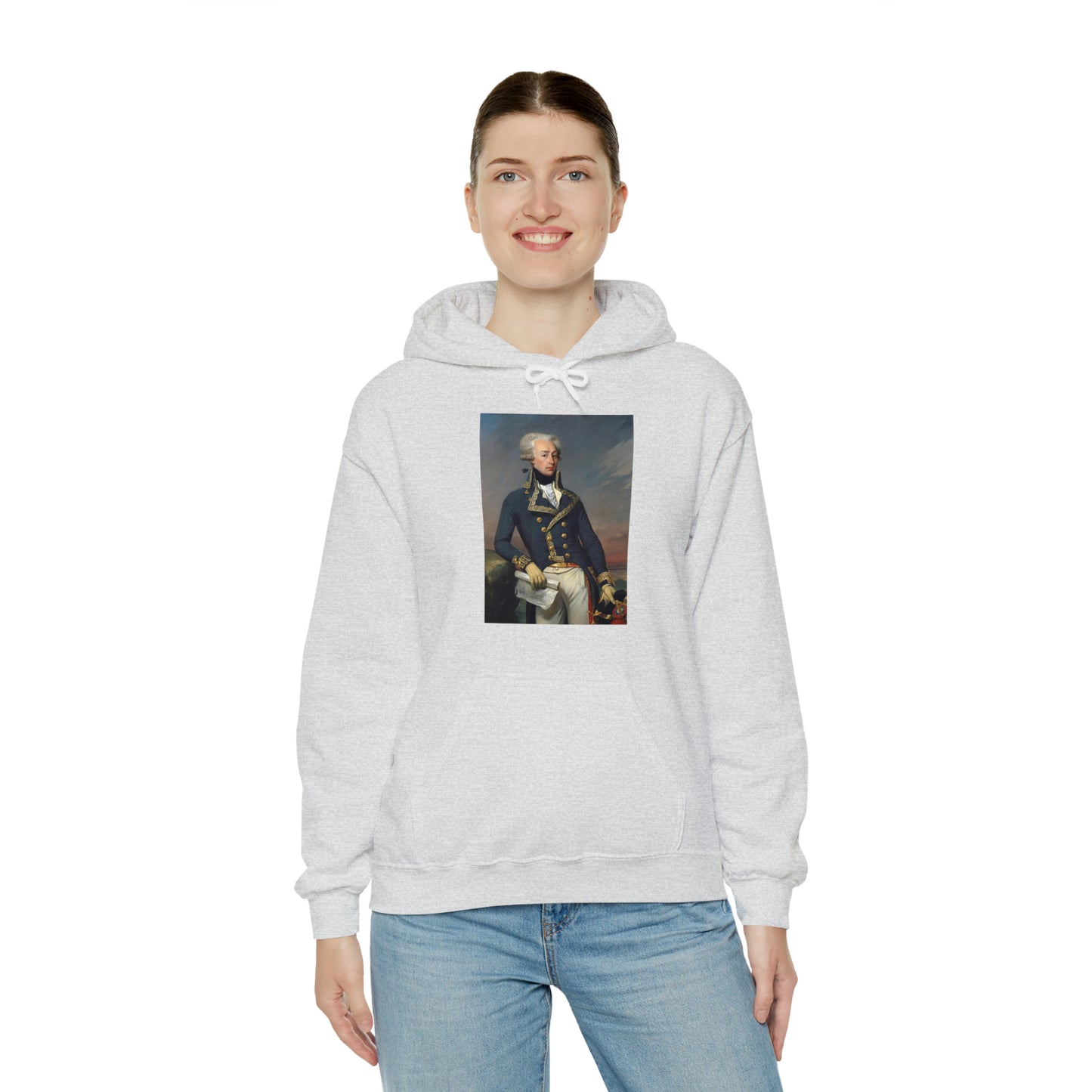 Two-Sided Marquis de Lafayette Classic Unisex Heavy Blend Hooded Sweatshirt With Quote