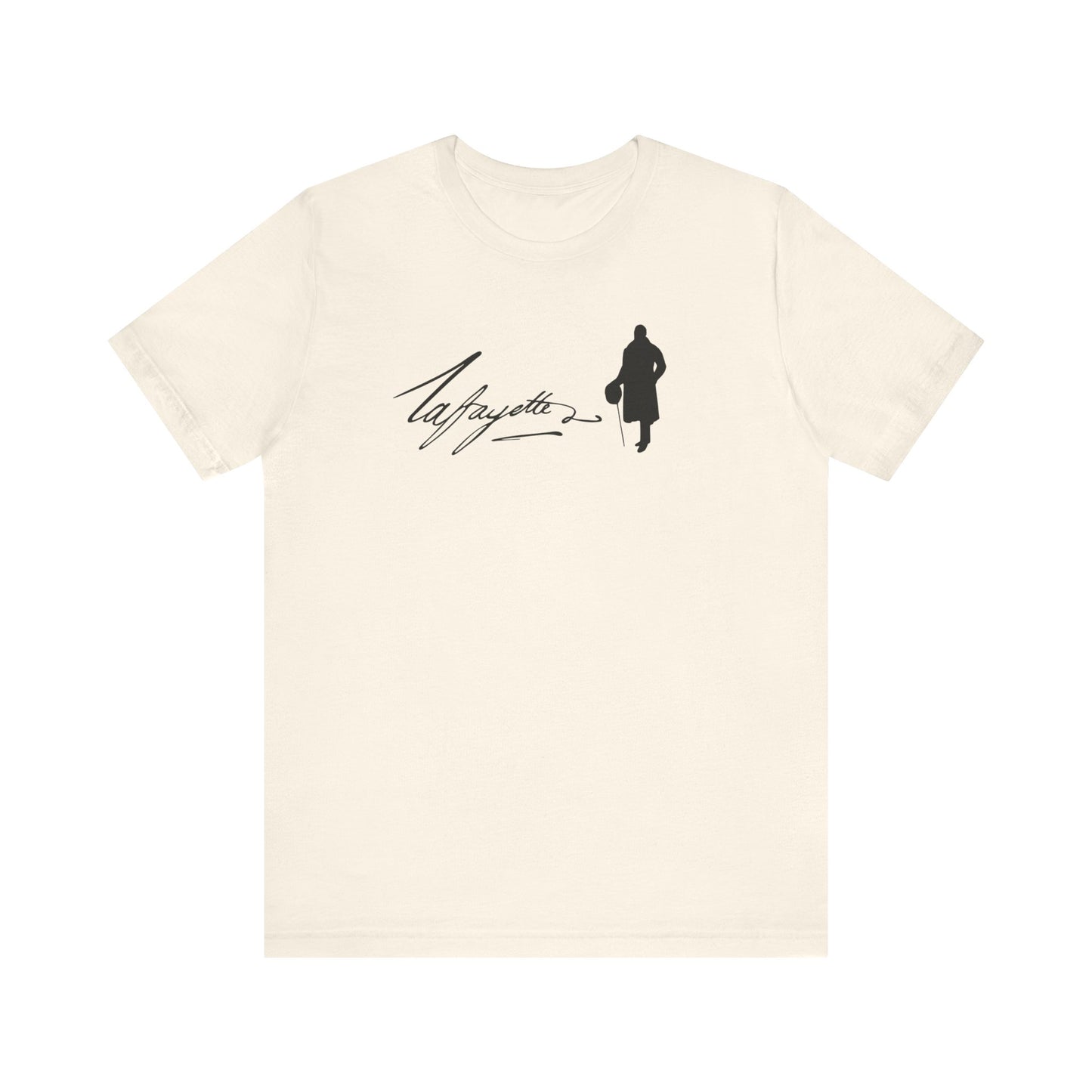 Marquis de Lafayette Silhouette Signature Unisex Jersey Short Sleeve Tee - With Lafayette Quote