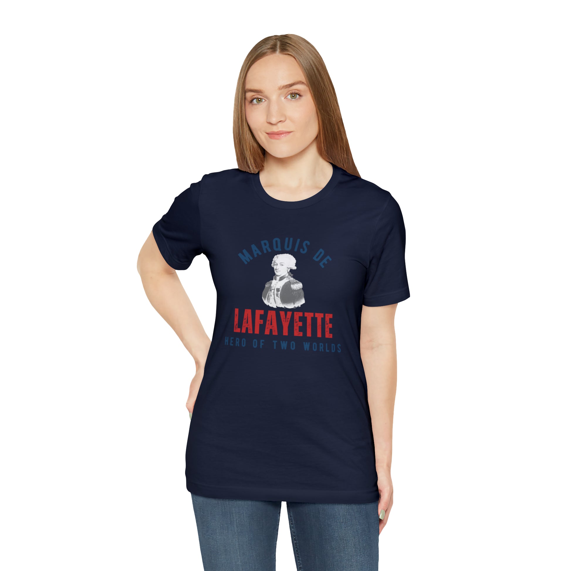 Lafayette Marquis de Lafayette Hero of Two Worlds T-shirt with portrait