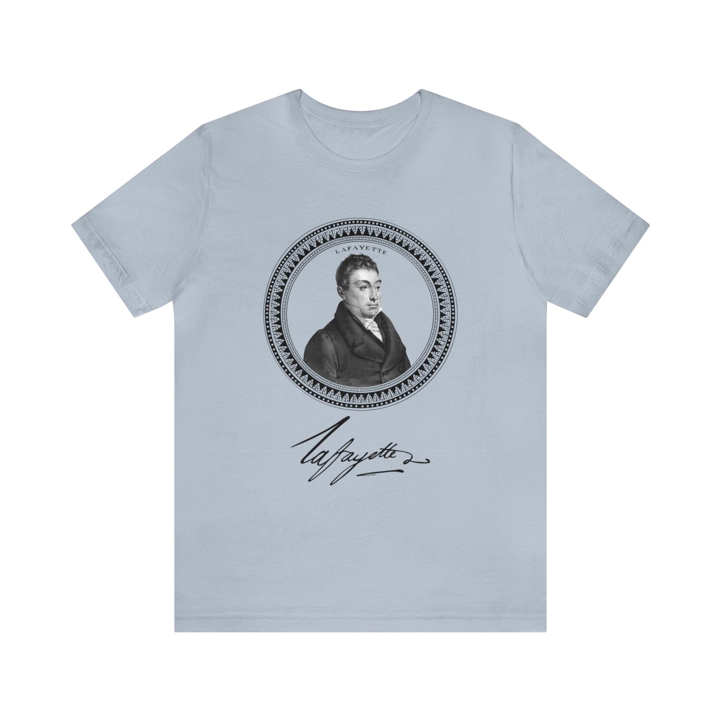Marquis de Lafayette 1820's Emblem Unisex Jersey Short Sleeve - Lafayette signature, History, Washington, Hamilton, America