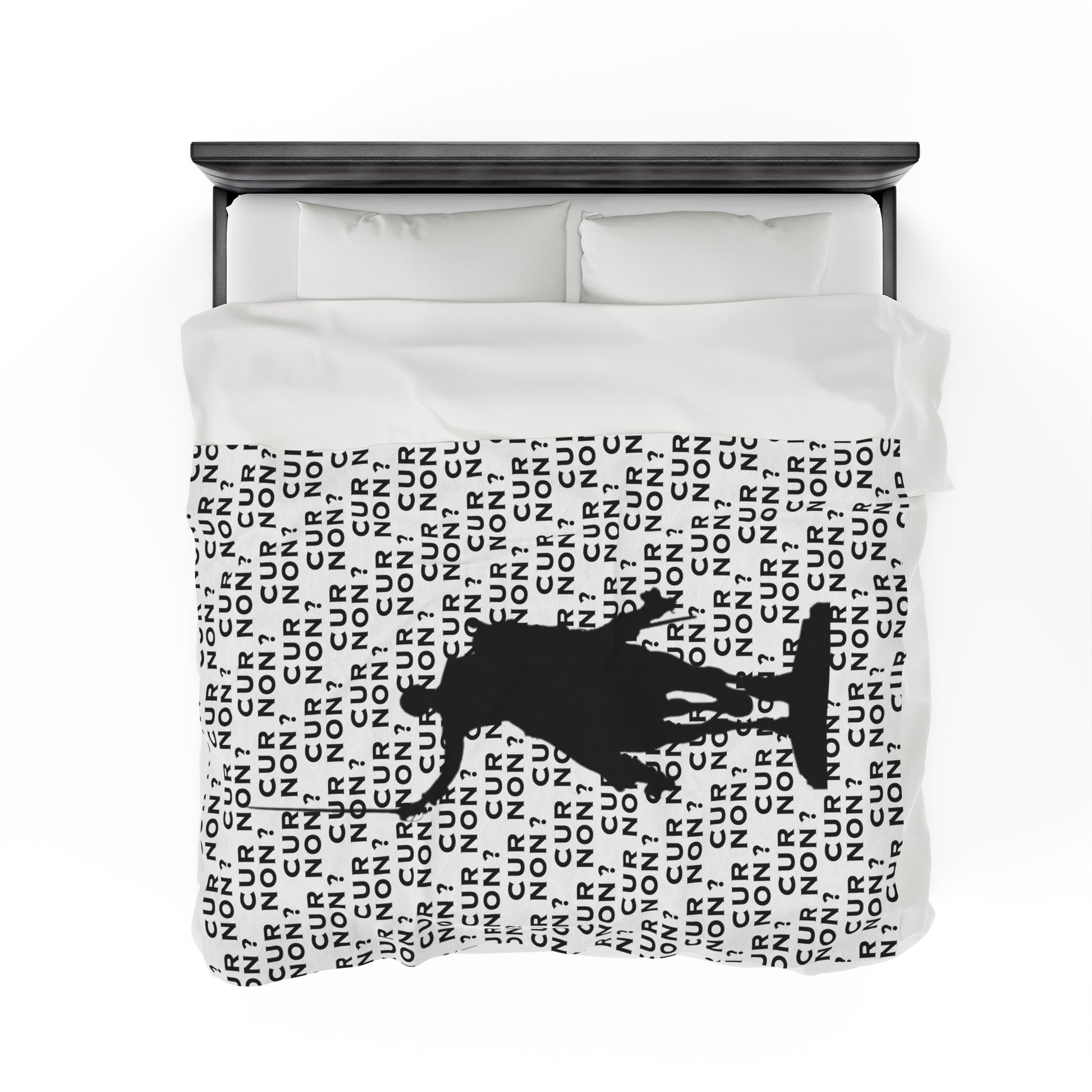 lafayette blanket Marquis de Lafayette silhouette and cur non motto on a blanket in black and white