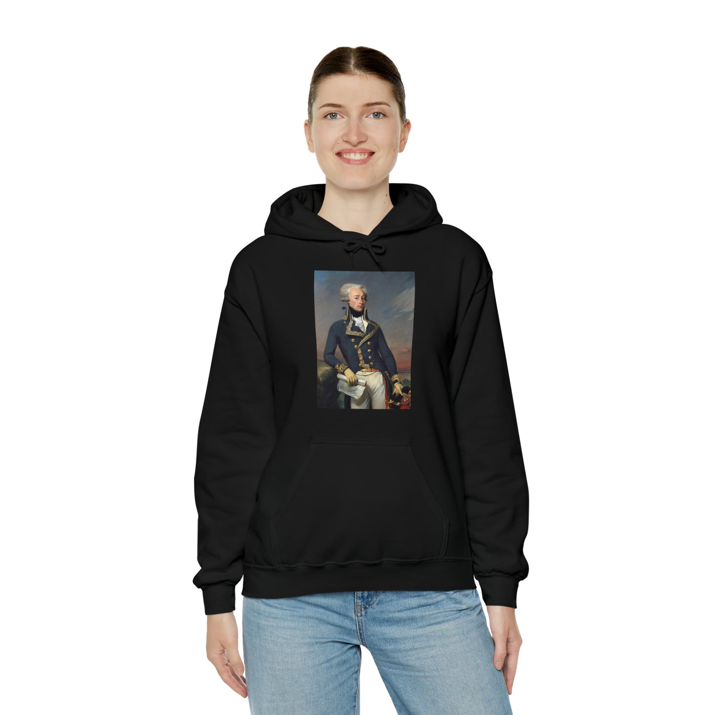 Two-Sided Marquis de Lafayette Classic Unisex Heavy Blend Hooded Sweatshirt With Quote