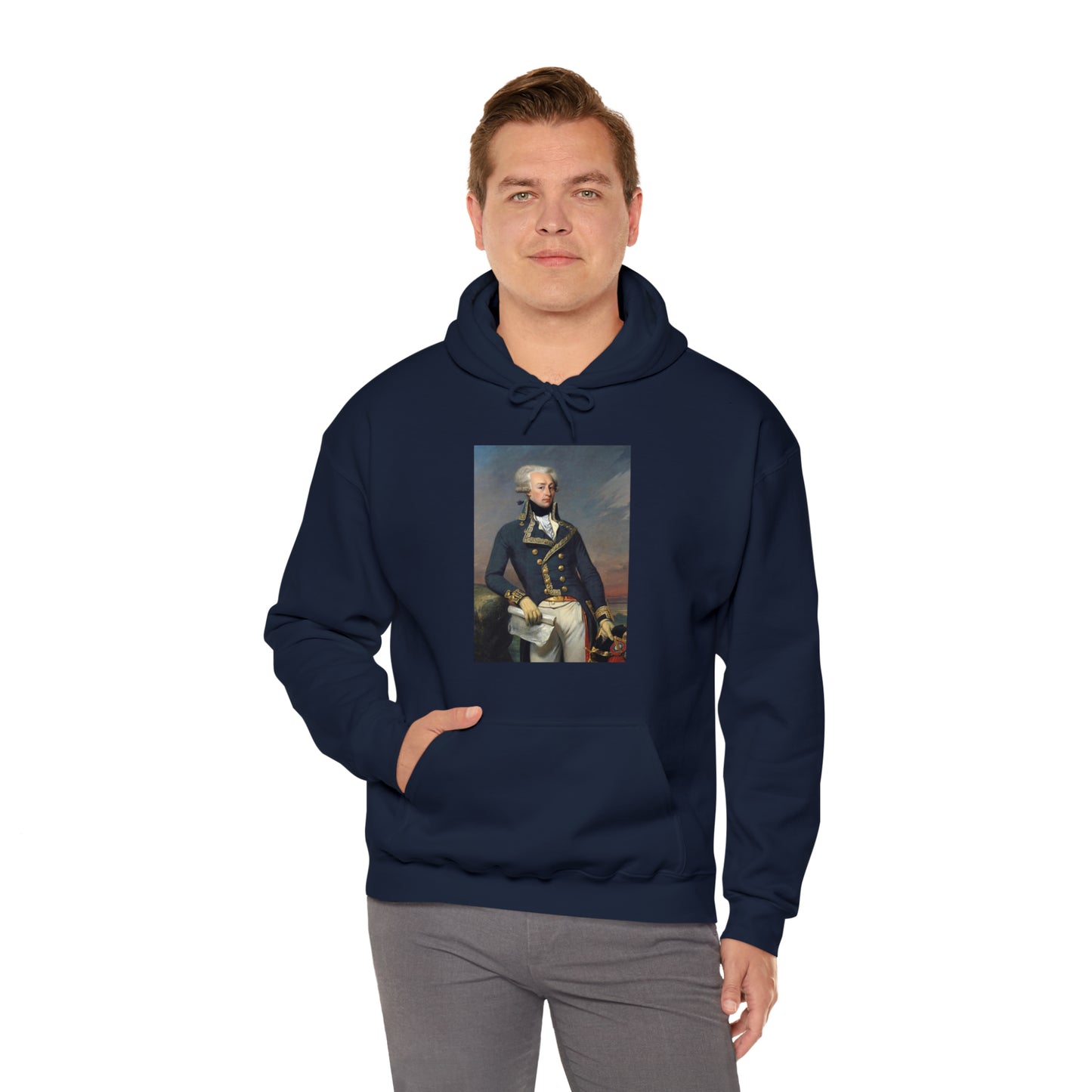 Two-Sided Marquis de Lafayette Classic Unisex Heavy Blend Hooded Sweatshirt With Quote
