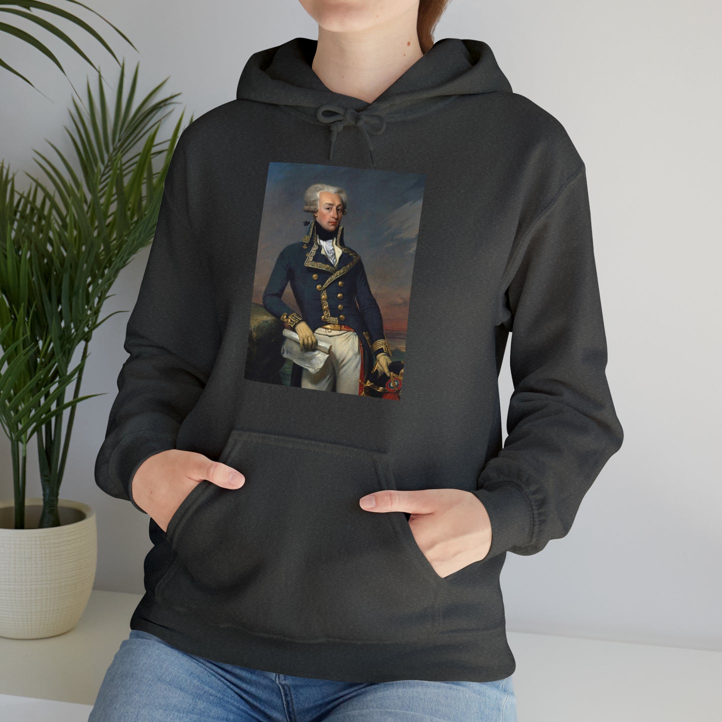Two-Sided Marquis de Lafayette Classic Unisex Heavy Blend Hooded Sweatshirt With Quote
