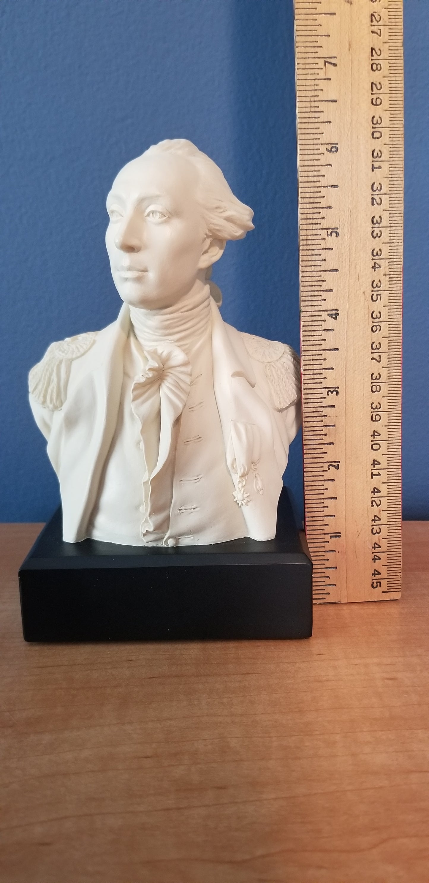 Bust of Lafayette. Bust of the Marquis de Lafayette fashioned after Houdon's bust of Lafayette. Statue of Lafayette. Statue of the Marquis de Lafayette.