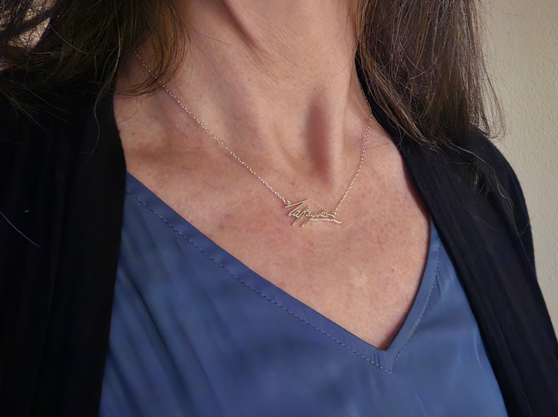 Lafayette Marquis de Lafayette signature necklace sterling silver jewelry